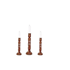 Candelabro de madera hecho a mano para decoración de dormitorio, soporte de vela para artesanía, hogar y hotel - Product Image 4
