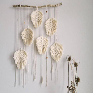 Macrame Feathers, Macrame <b>Wall</b> <b>Hanging</b> - Product Image 1