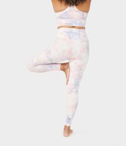 Sujetador de espalda cruzada con estampado por sublimación para mujer, de cintura alta legging, conjunto de yoga con impresión personalizada y diseño a precio de fábrica - Product Image 3