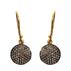 Aretes de Moda con Diamantes incrustados Aretes де Mujer RU Oro Амарилло de 14k y плата Esterlina 925 14k золото ювелирные изделия с бриллиантами