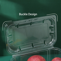 Boîte en plastique transparente pour légumes, personnalisable et recyclable, emballage en plastique pour salade, conteneur pour fruits avec couvercle