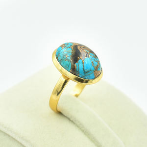 Gorgeous Natural Black Shell Copper <b>Turquoise</b> Gemstone Bezel Setting 925 Sterling Silver <b>Ring</b> Wholesale - Product Image 2