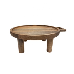 Support de gâteau en forme de feuille en aluminium de décoration de table Plateaux de service de couleur argentée en nickel rugueux mat faits à la main - Product Image 5