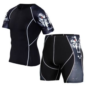 Vêtements de sport d'extérieur en gros, logo personnalisé, vêtements de compression pour l'entraînement, fitness, yoga, coton, gym, ensembles respirants à séchage rapide en 2 pièces - Product Image 4