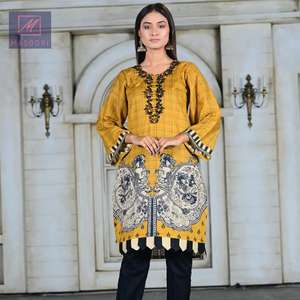 High Quality Modern Handmade Cotton Indian Pakistani <b>Kurtis</b> with Digital Print Stone Work for Party Wear - Product Image 5