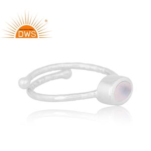 Anillo apilable de piedra lunar arcoíris natural fina plata esterlina 925 hecho a mano fabricante de joyas - Product Image 3