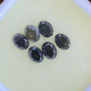 Pierre naturelle 100% en forme ovale épaissie, diamant, couleur noire, sel et poivre, diamant rustique - Product Image 6