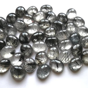 3mm 4mm naturel noir rutile lisse ovale semi-précieux calibré Cabochon prix de gros pierre libre pour la fabrication de bijoux dernier cri - Product Image 1