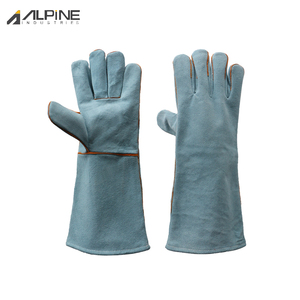 Guantes de soldadura unisex resistentes personalizados Diseño de puño dividido de vaca larga con función anticorte Resistente al desgaste y al calor - Product Image 2