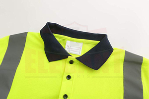 Camiseta de seguridad reflectante 100% poliéster, camisa con cuello de alta visibilidad - Product Image 3