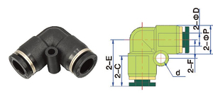 Pneumatique en plastique Tube One Touch PV Coude À Angle <span class=keywords><strong>Droit</strong></span> Mini Accessoires À Vendre - Product Image 3