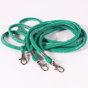 Guangzhou Usine Offre Spéciale Polyester Jacquard <span class=keywords><strong>Cordon</strong></span> Rond Tissé Courroie De <span class=keywords><strong>Cou</strong></span> Personnalisé Collier <span class=keywords><strong>Cordon</strong></span> Corde Lanière - Product Image 1