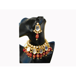 Collier en perles de pierres kundan, bijoux traditionnels, élégants et indiens, fait à la main, pour femmes et filles - Product Image 1