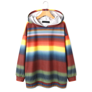 Sudadera con capucha informal de alta calidad para mujer, jersey de manga larga, sudadera de Color contrastante a rayas, ropa de invierno transpirable, sudaderas con capucha - Product Image 1