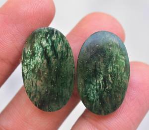 Par de gemas de Aventurina Natural, lote de gemas sueltas para pendientes - Product Image 4