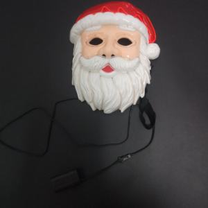 Masque de Père Noël lumineux en fil néon rave avec 2 piles AAA et lumières clignotantes pour les fêtes d'Halloween - Product Image 6