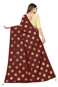 Muy Hermosa Ropa Formal Algodón Seda Impreso Sari con Blusa Pieza Mujer India Desgaste Precio Bajo Venta al por mayor Surat Étnico - Product Image 3