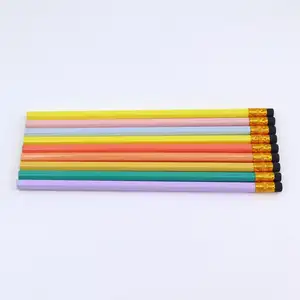 Customized sticker wrap wooden school HB pencil set for children