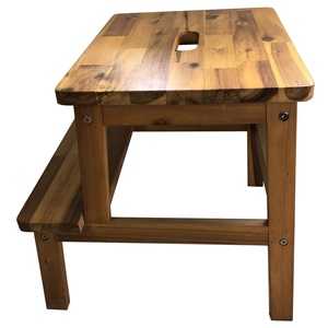 เวียดนามเก้าอี้ไม้อะคาเซียสองชั้นสี่เหลี่ยมสีธรรมชาติ - Product Image 2