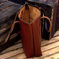 Grand sac fourre-tout en cuir de vachette fourre-tout à fermeture éclair antique fabriqué à la main pour un usage quotidien polyvalent pour les marchés d'été, d'hiver et de printemps