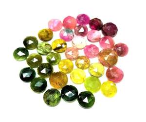 5mm Multi turmalina Natural redondo Rosa corte cabujón piedra preciosa a granel precio al por mayor turmalina Natural calidad buen precio bajo - Product Image 1