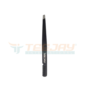 Pince à épiler professionnelle pour les yeux, embout incliné, professionnel, poudre noire, embout artisanal fin, meilleur pour traitement des sourcils, vente en gros, 1 pièce - Product Image 1