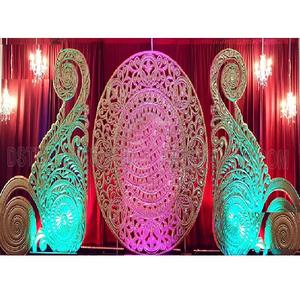 ฉากหลังเวทีใยแก้วลายเหรียญทองสมัยใหม่สำหรับงานเลี้ยงฉลองแต่งงาน กรอบสีทอง แผงตกแต่ง งานอีเว้นท์ไอร์แลนด์ - Product Image 1