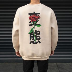 Sudadera Oversize de Punto con Estampado 3D y Bordado, 100% Algodón, 320 GSM, Forrada, Ecológica, Diseño Kanji Rosa, Venta al por Mayor 2023 - Product Image 2