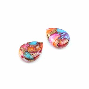 Alta calidad 12x16mm genuino Mohave Mix Oyster cobre turquesa suave forma de pera Briolette piedras preciosas sueltas para la fabricación de joyas - Product Image 3