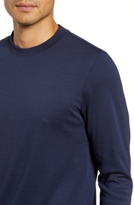 Camiseta deportiva de manga larga personalizada para hombre, camiseta transpirable de tela con cuello redondo, Camiseta deportiva con músculos para correr, talla grande, diseño en blanco - Product Image 4