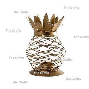 Bougeoir en aluminium et verre de la plus haute qualité de couleur or pour accessoires de décoration de mariage - Product Image 6