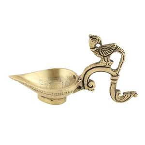 โคมไฟทองเหลืองตกแต่งด้วยมือ,โคมไฟน้ำมันแกะสลัก Diya Deepak ตกแต่งบทความปี BOL-360 - Product Image 2