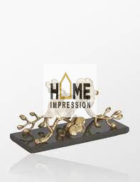 Nouvel arrivage Vaisselle de luxe Porte-boîtes à mouchoirs en métal Porte-mouchoirs en métal Feuille Designer Orchidée Porte-mouchoirs en métal pour meilleure vente - Product Image 6