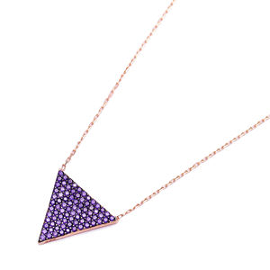 Collar con forma de triángulo de amatista, venta al por mayor, hecho a mano, joyería de moda de Plata de Ley 925 - Product Image 2