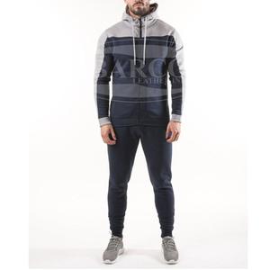 Survêtement à capuche personnalisé de haute qualité pour hommes grandes tailles, avec logo personnalisé sur l'étiquette du col, design imprimé, tissu en molleton de coton - Product Image 2