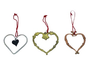 Venta caliente colgante corazón ornamento de la Navidad decoración de METAL decoración corazones colgante Árbol de la decoración de la mejor calidad - Product Image 1