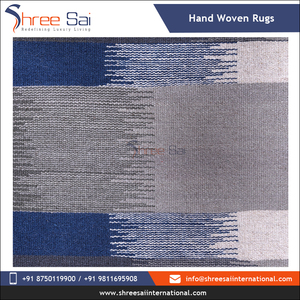 พรมปูพื้นผ้าฝ้ายขนสัตว์100% ถักด้วยมือแบบทันสมัยผู้ผลิต-เดินทางอินเดีย-ผู้เชี่ยวชาญ - Product Image 3