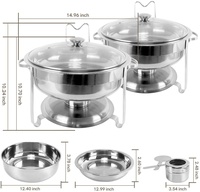 Findking — plats de gaufres ronds en or, traiteur de Restaurant internationale, en acier inoxydable, 2,5 l/4,5 l/8l, chaud, pour Buffet