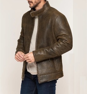 Nouveaux Arrivants 2021 Vachette Cuir fermeture éclair Hommes Casual Veste en cuir De Mode - Product Image 2