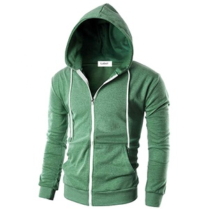 Sudadera con capucha de gimnasio ajustada para hombre fabricada en China, manga larga, ligera, con cremallera, bolsillo de canguro, bordado, tejido impermeable - Product Image 6