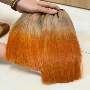 Para mechones de cabello Ombre Super Double Drawn 100% Natural Virgin Cutícula alineada Extensiones rectas a granel Estilo de onda sin procesar - Product Image 1