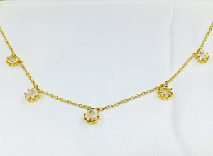 Minimalistic 925 <b>Sterling</b> <b>Silver</b> Gold Plated Lightweight Low MOQ Supplier Multi Color Unique Gemstones Chain Fashion <b>Necklaces</b> - Product Image 2