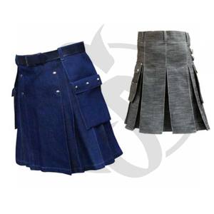 Denim de hombres escocés faldas - Product Image 4