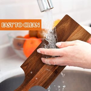 Rectangular Acacia Wooden Chopping Board Decorative Cutting Board Wood Breakfast Food Serving Board With Handgrip and a Hole - Product Image 4