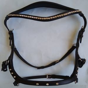 CHEVAL DELUXE bride éphémère CUIR INDIEN noir et marron, NOUVEAU MICKLEM BRIDLE Bride de compétition Standard Grande taille de cheval- - Product Image 4