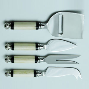 Nouveau design pour magasin général Acier inoxydable et manche en résine noire Vaisselle couteau à fromage ensemble de 4 cuisine - Product Image 2