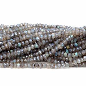 Perles de pierres précieuses en labradorite grise bleue naturelle à bas prix, facettées, rondes, de 3 mm à 4 mm, longueur de 13 pouces, pour la fabrication de bijoux - Product Image 6