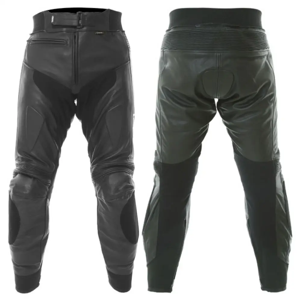Calças de couro de motocicleta, para homens, de alta qualidade, fabricação profissional, personalizada, cintura alta, calça de couro