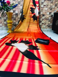 Modern Designer Party Wear Georgette Soie Coton Fleur Imprimé Travail et Blouse Non Cousue Couleur Violet Femmes Indiennes Porter Ethnique - Product Image 3