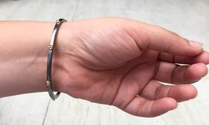 Adorable Sterling <b>Silver</b> 925 Gold Plated Oxidized Rough Texture Diamonds Everyday Wear Wholesale Customized <b>Bangles</b> <b>Bracelets</b> - Product Image 3